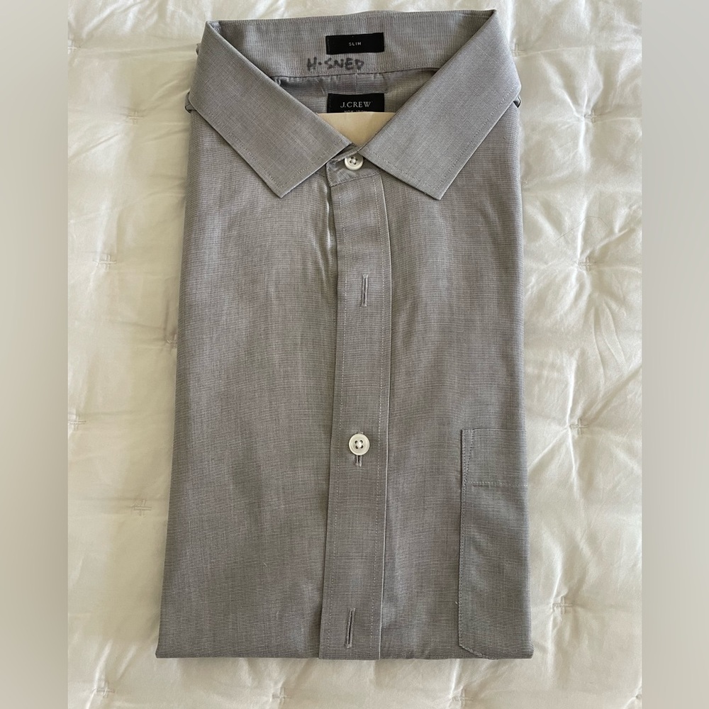 J. Crew Slim Fit Non-Iron Dress Shirt made of 100% Cotton.